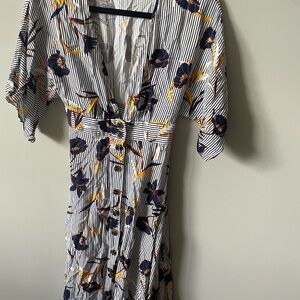 Floral Striped Women's Dress